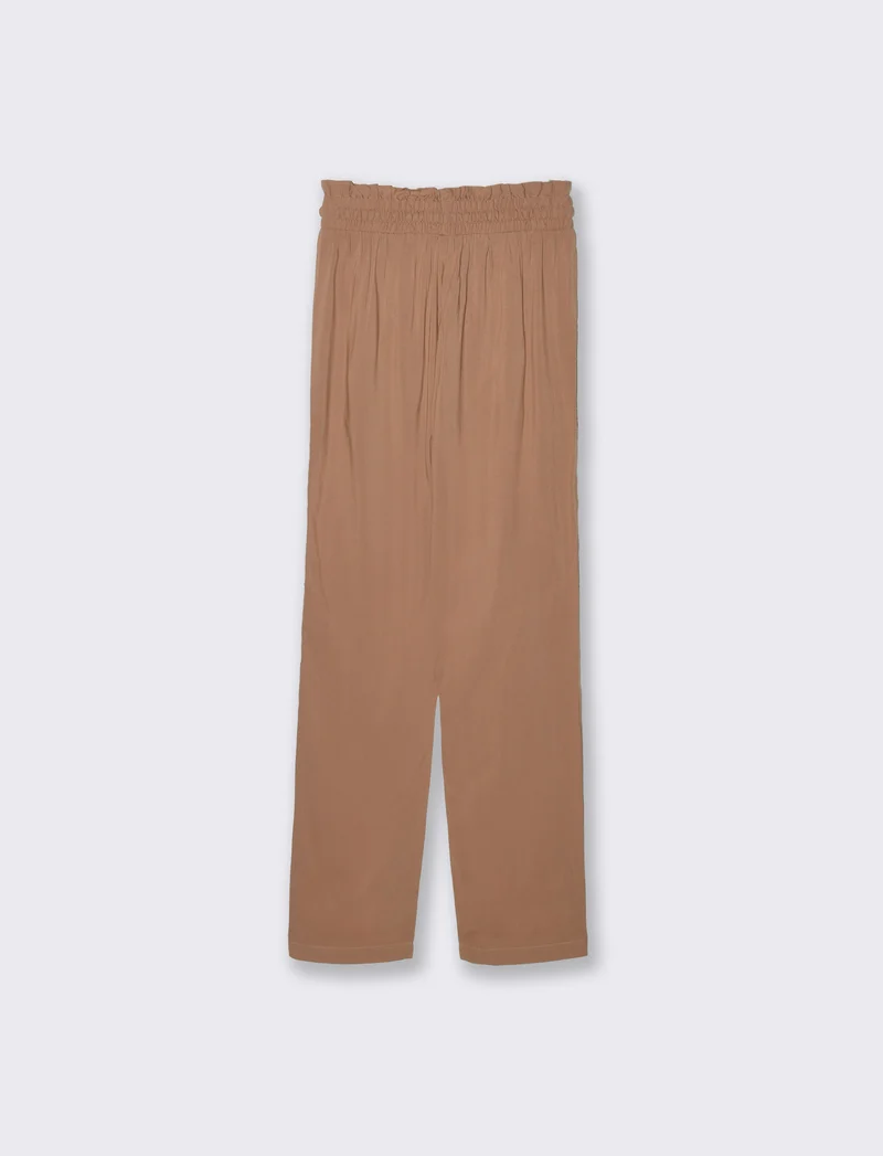 Pantalone con rouches da donna - Caramello