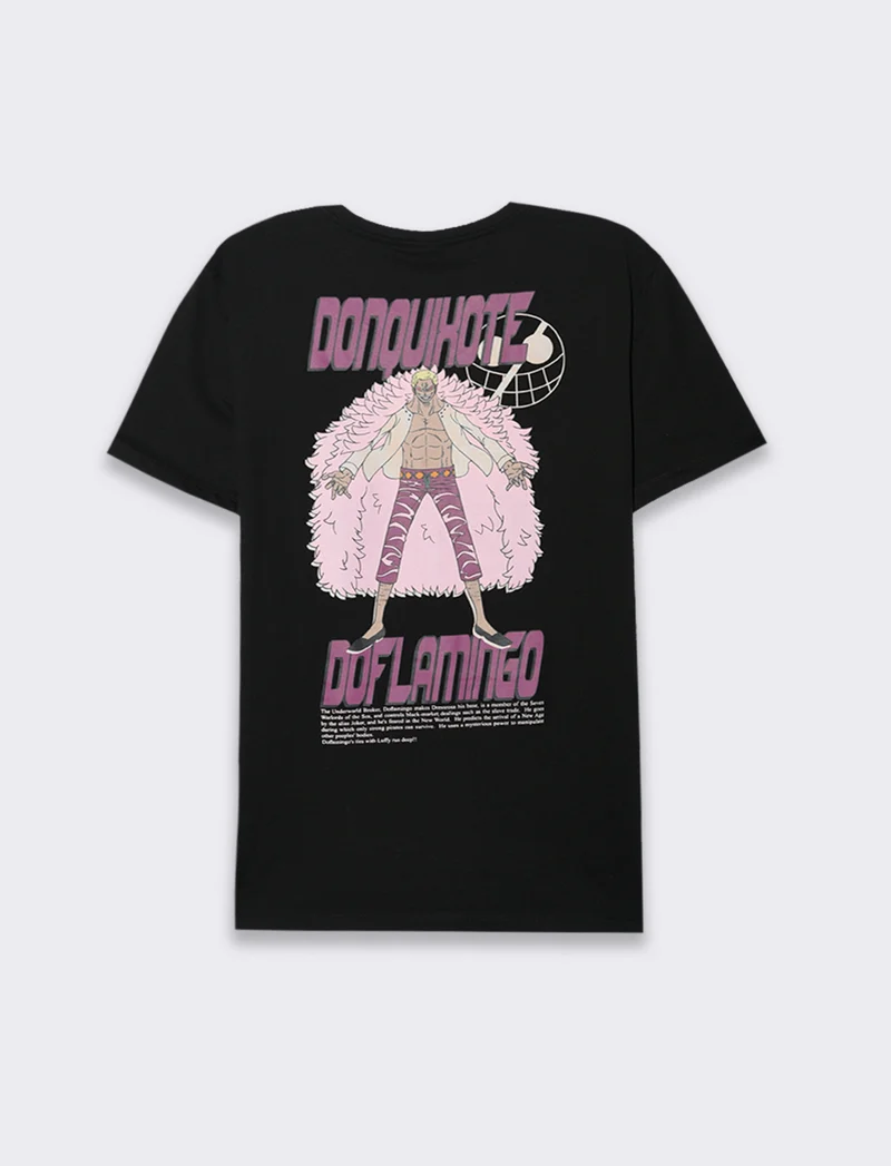 T-shirt stampa one piece da uomo - Nero