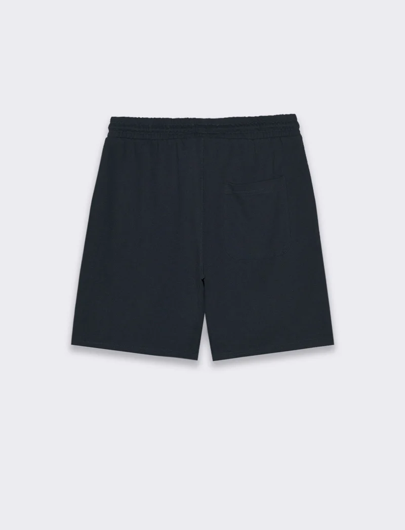 Bermuda jogger in piquet di cotone da uomo - Blu
