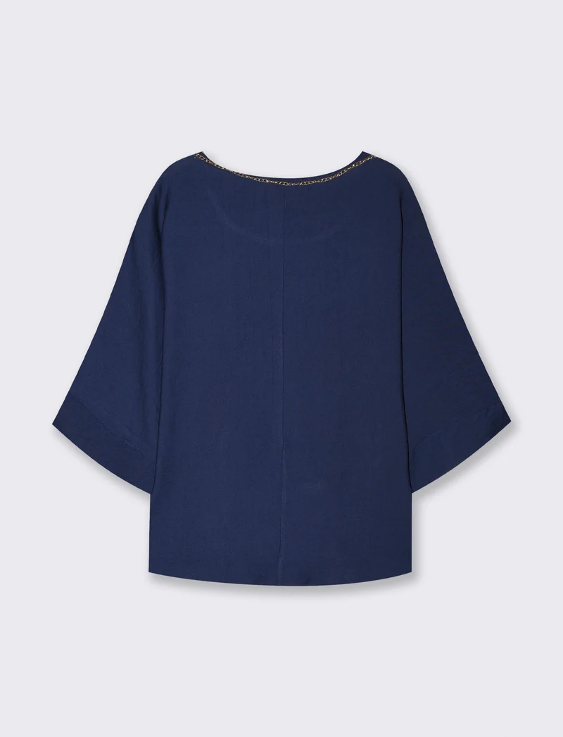 Casacca manica a tre quarti donna morbida - Blu