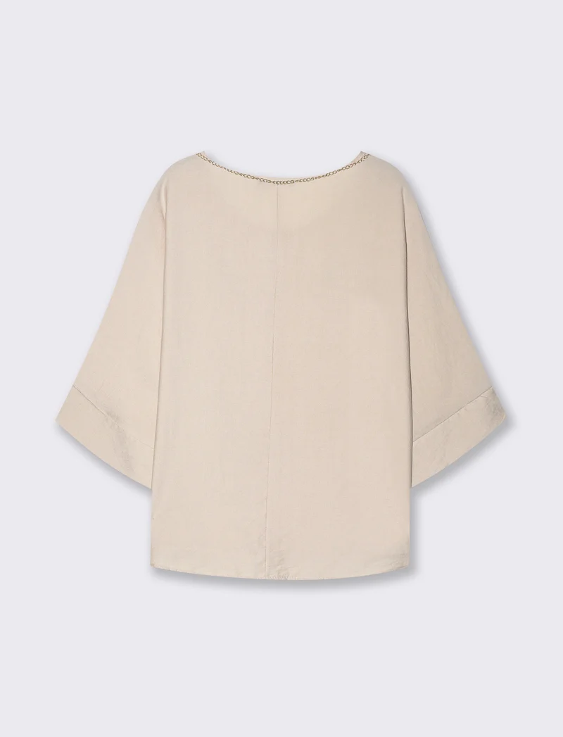 Casacca manica a tre quarti donna morbida - Beige