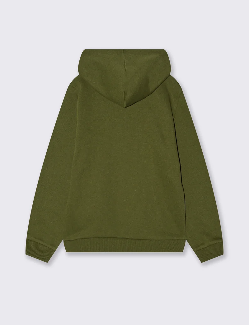 Felpa con cappuccio e marsupio trendy - Verde militare