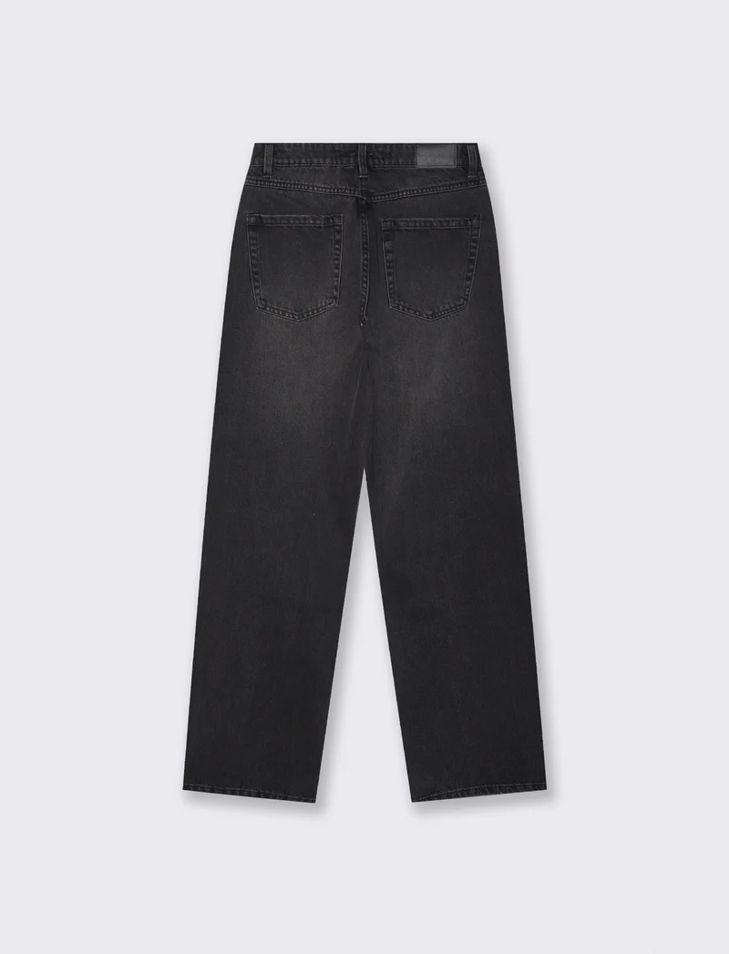Jeans wide leg a vita alta - Nero
