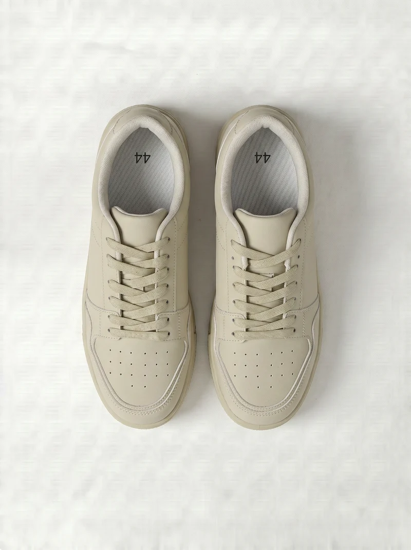 Sneakers beige monocolore da uomo - Beige