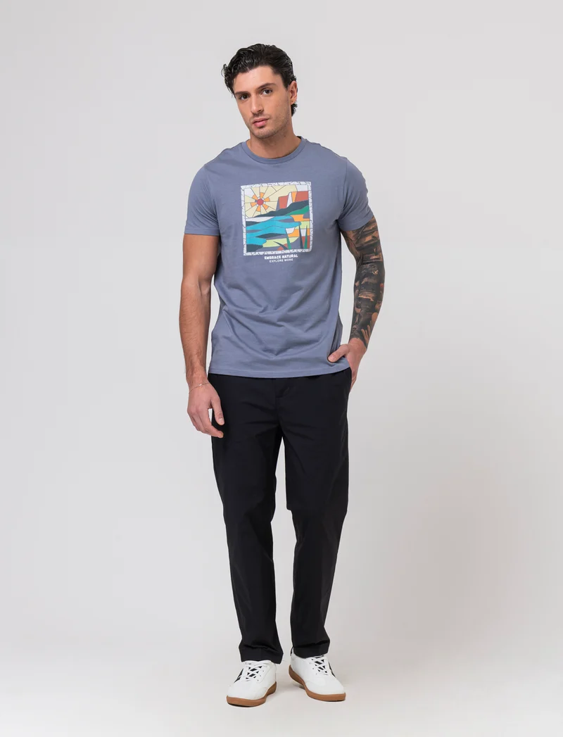 Pantaloni chino jogger in popelin stretch da uomo - Nero