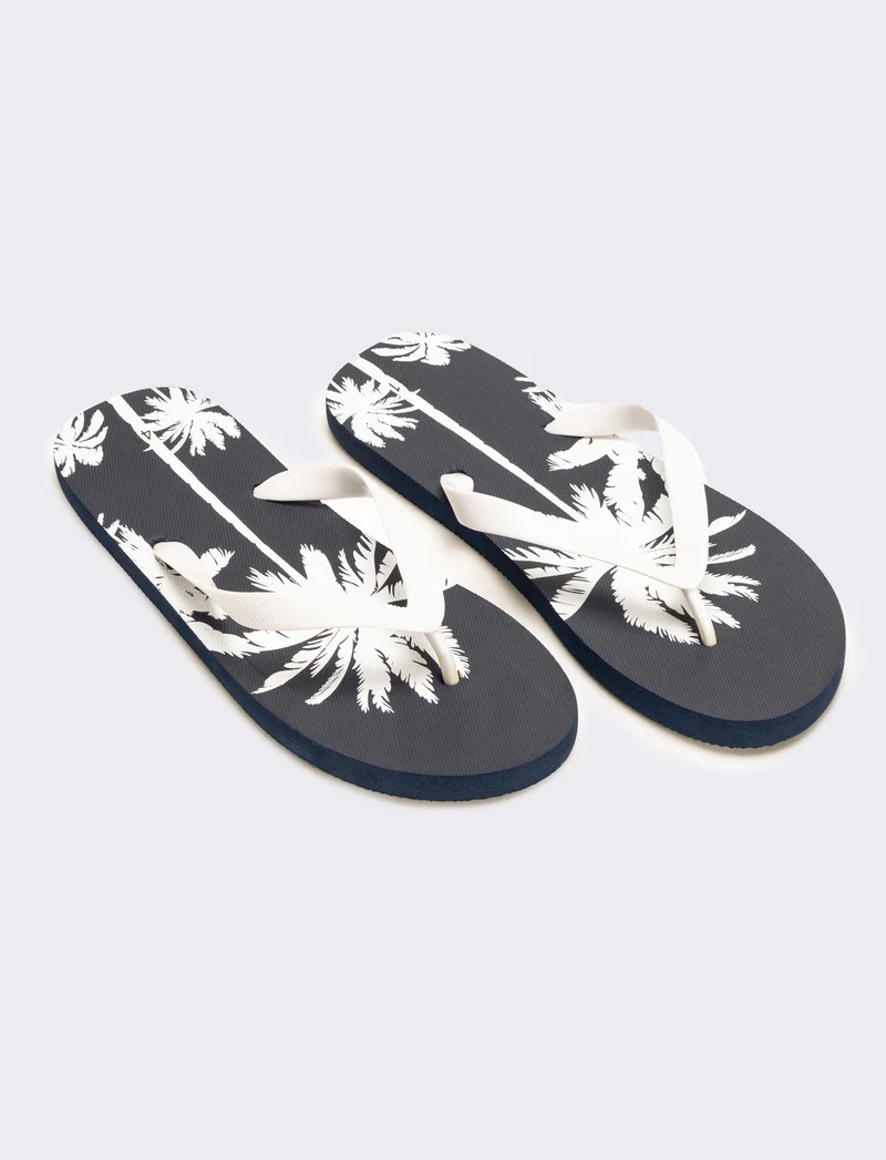 Infradito stampa palme da uomo - Bianco