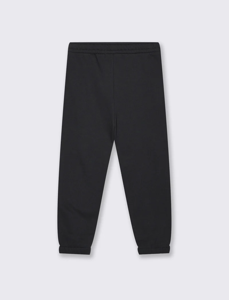 Jogger Garzato in Felpa Misto Cotone - Nero