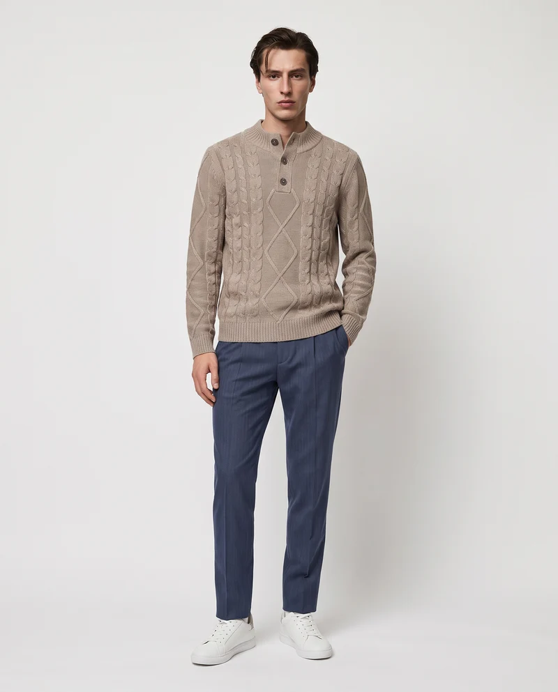 Pantaloni Formal Fit a Spina di Pesce - Avion