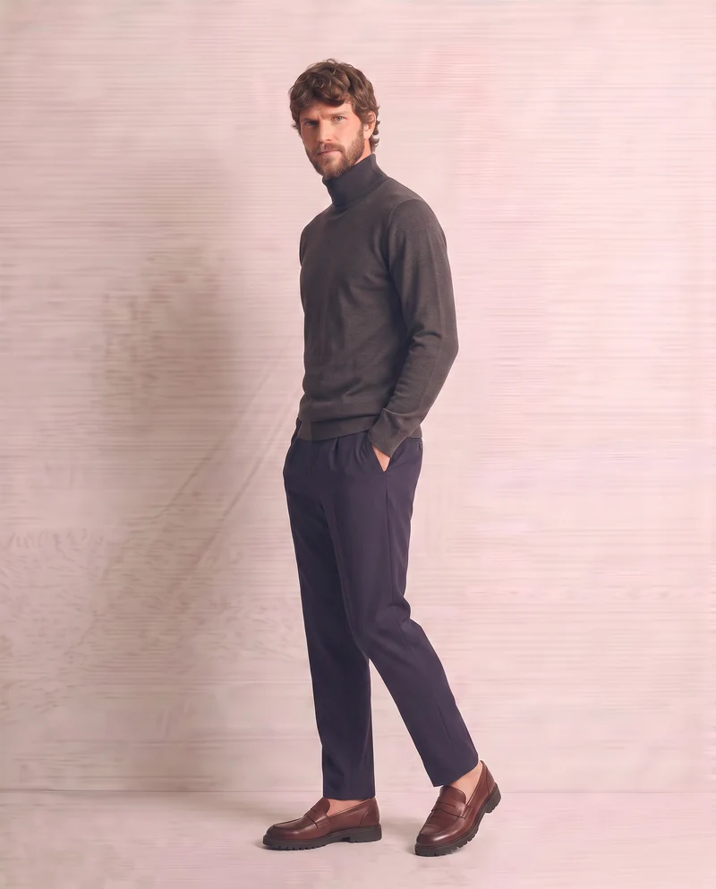 Maglia Dolcevita Soft Touch Basic Regular Fit - Moro
