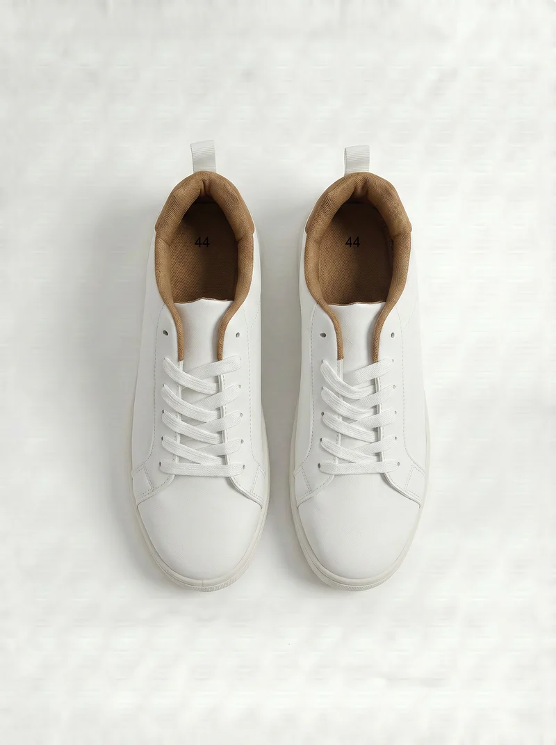 Sneakers total white da uomo in poliuretano - Bianco