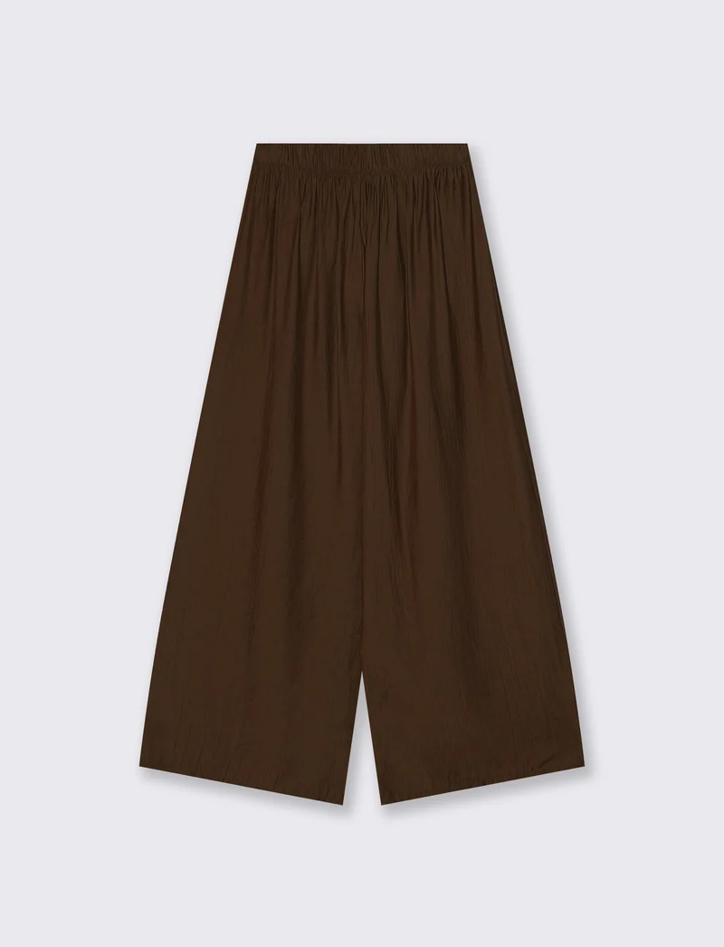 Pantalone largo in viscosa per donna - Moro