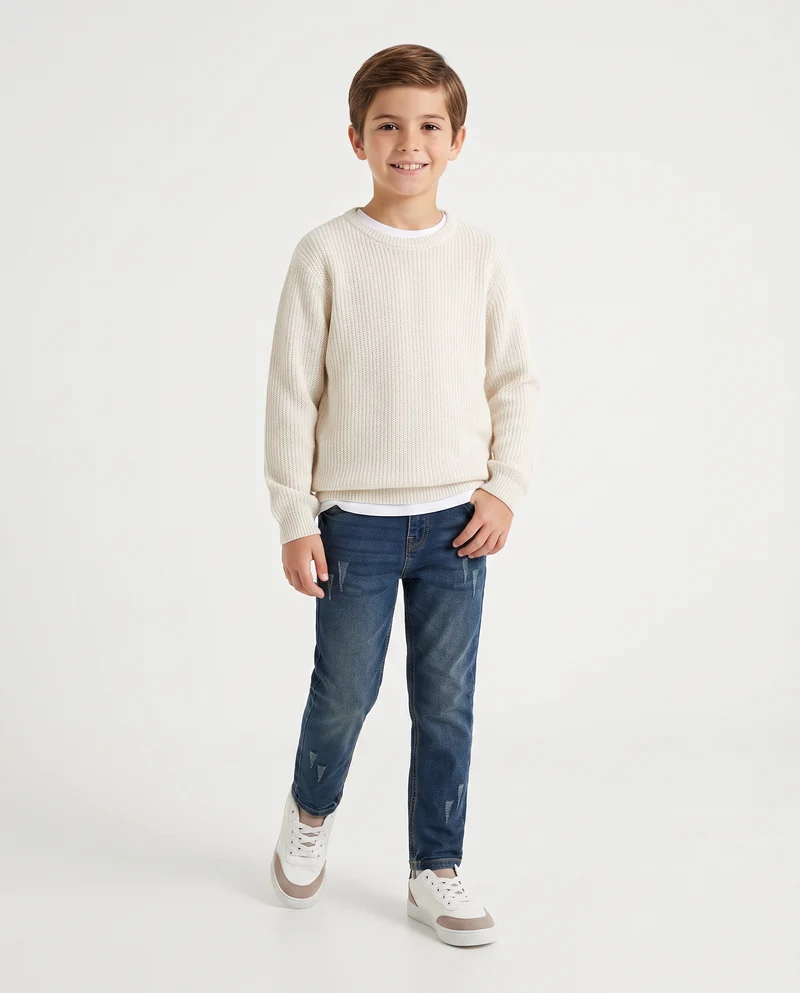 Jogging denim skinny con stile college - DENIM SCURO