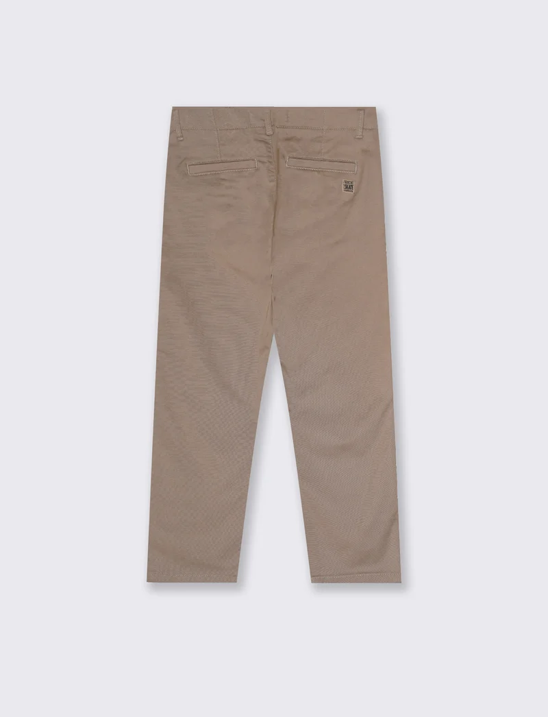 Pantaloni in misto cotone con tasche - Beige