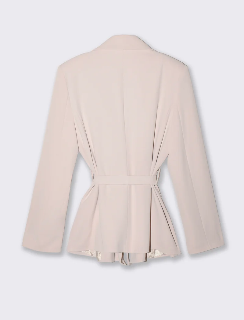 Giacca over con cintura per donne - Beige