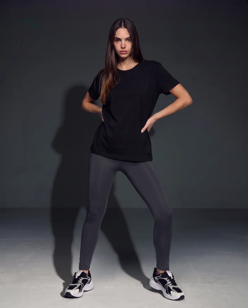 T-Shirt Basic in Cotone - Nero