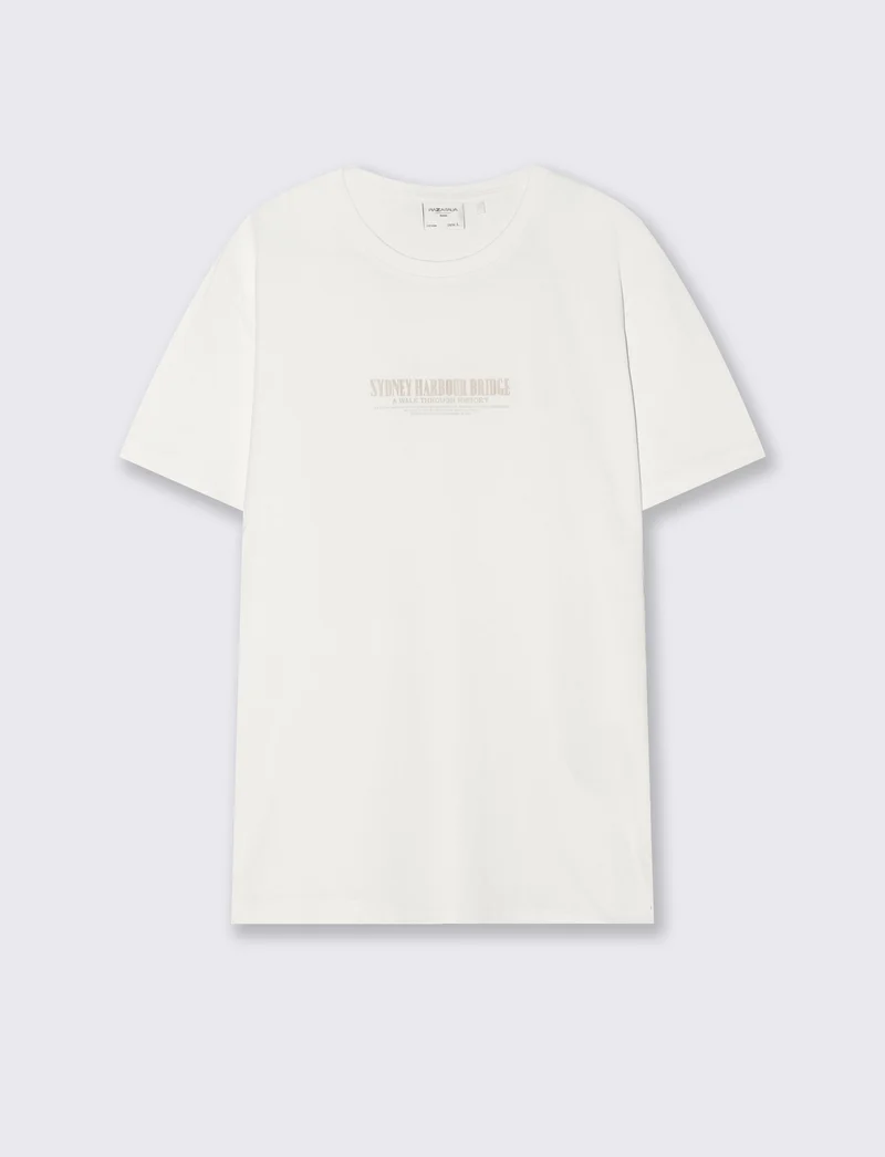 T-shirt cotone con stampa a rilievo - Bianco