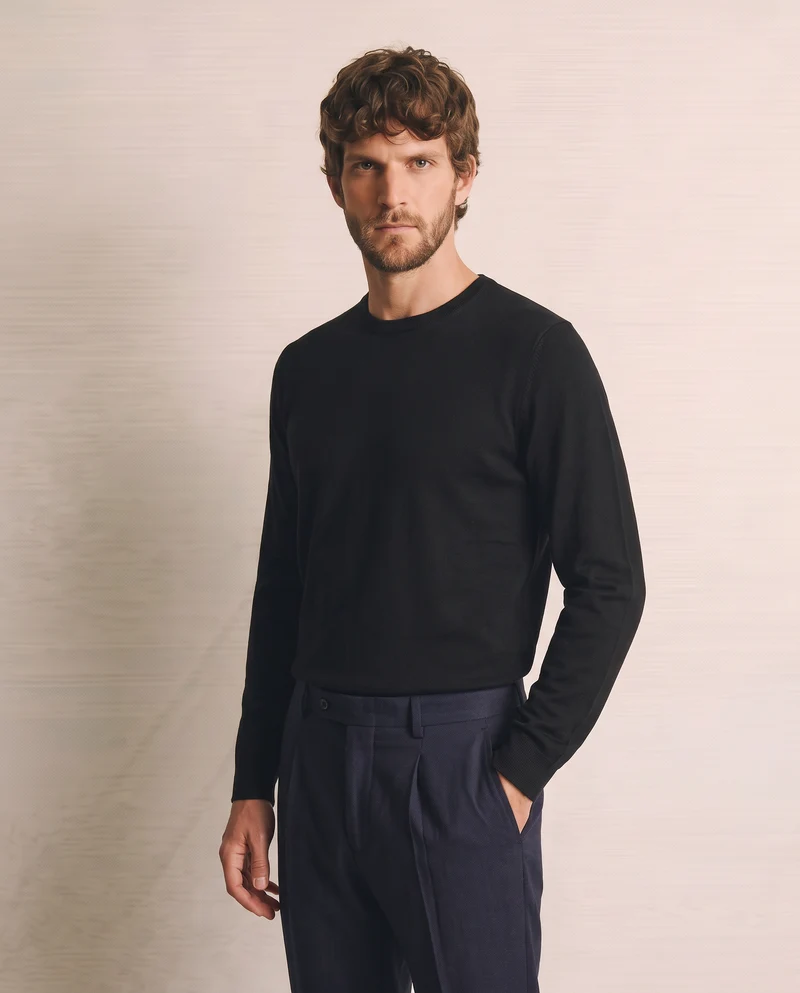 Maglia Girocollo Basic Regular Fit - Nero