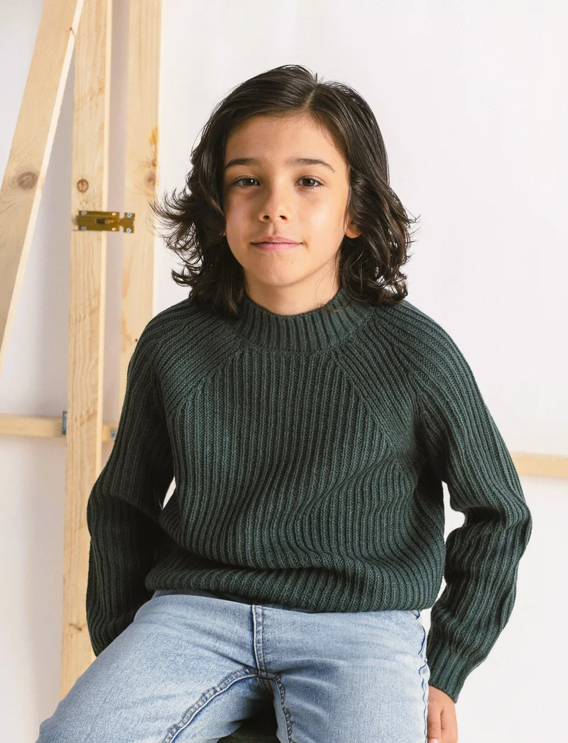 MAGLIA CON COLLO DOLCE VITA - Verde