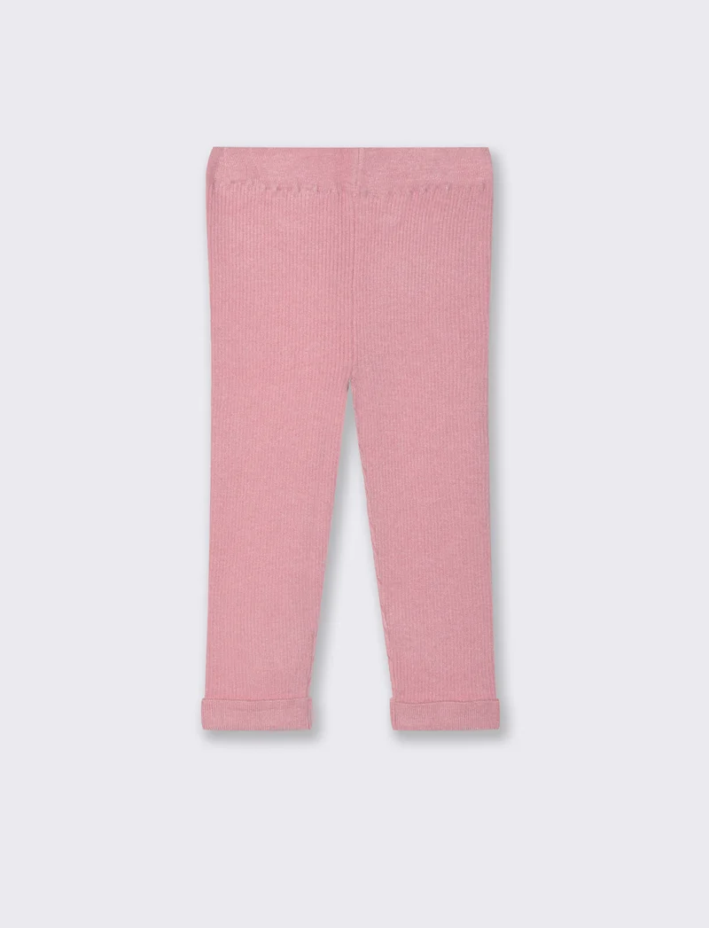 Leggings in maglia a costine - Rosa