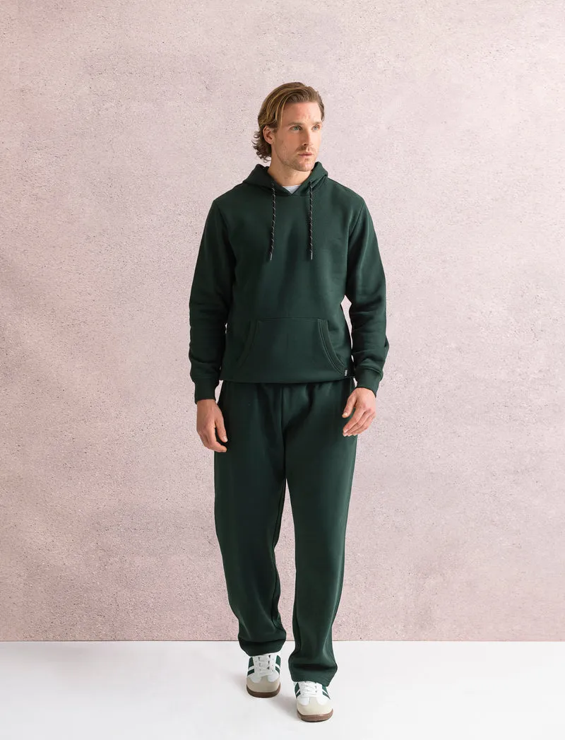 PANTALONI IN FELPA CON VITA JOGGER - Verde scuro