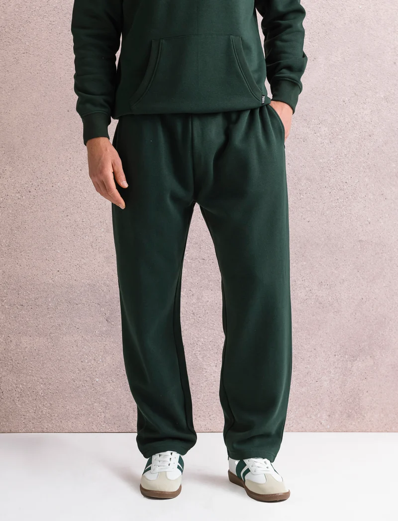 PANTALONI IN FELPA CON VITA JOGGER - Verde scuro