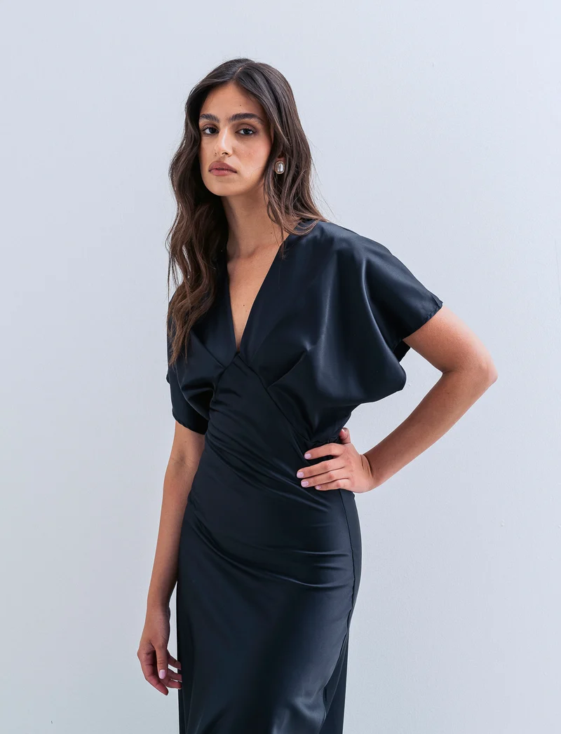 Vestito in raso - Nero
