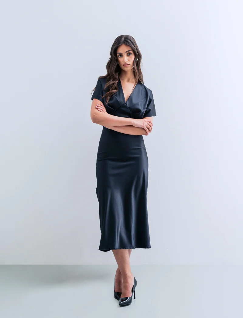 Vestito in raso - Nero