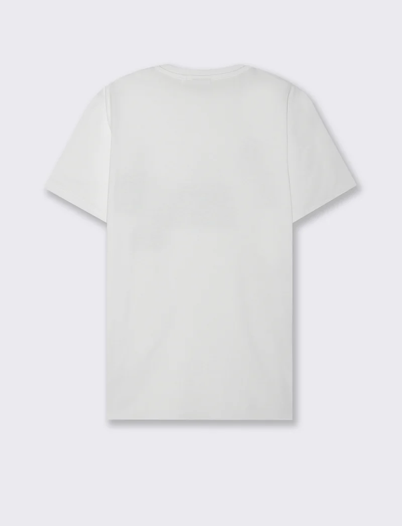 T-SHIRT CON STAMPA IN COTONE REGULAR FIT - Bianco