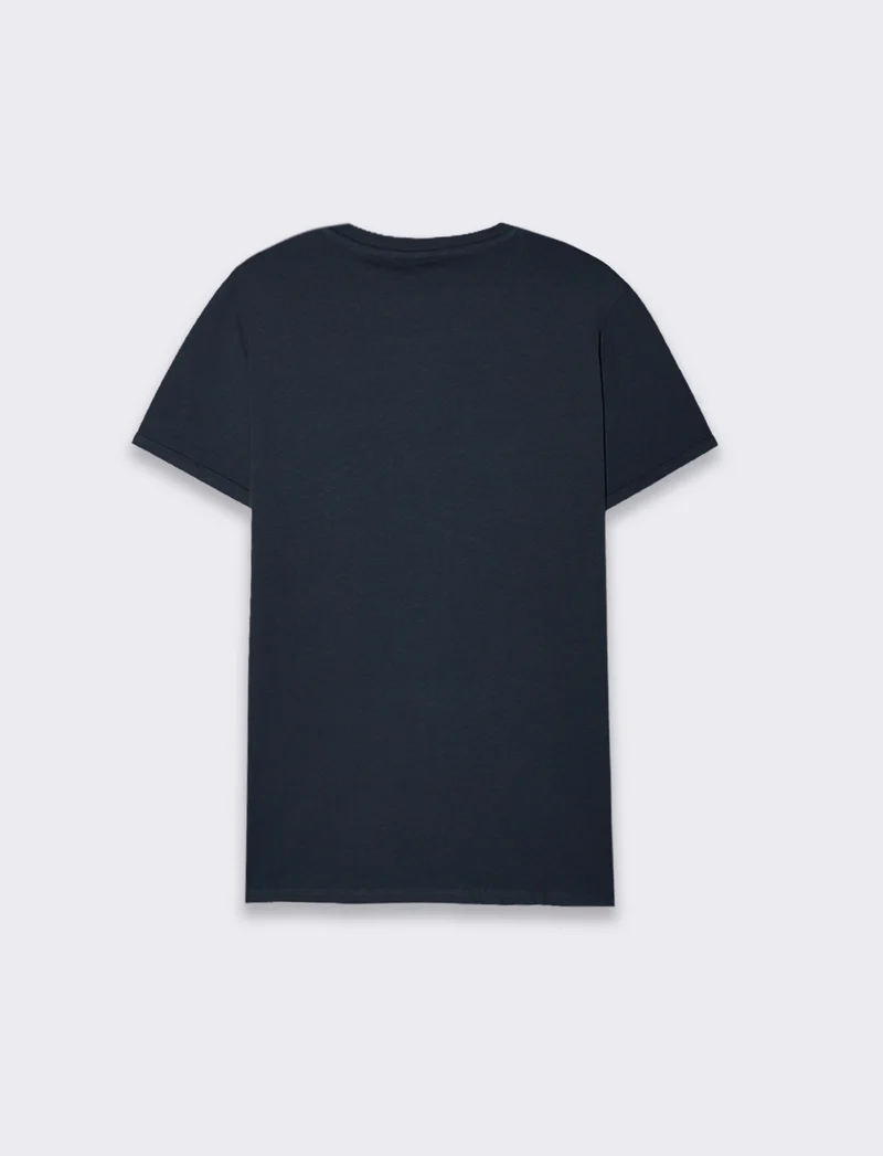 T-SHIRT BASIC CON TASCA - Blu