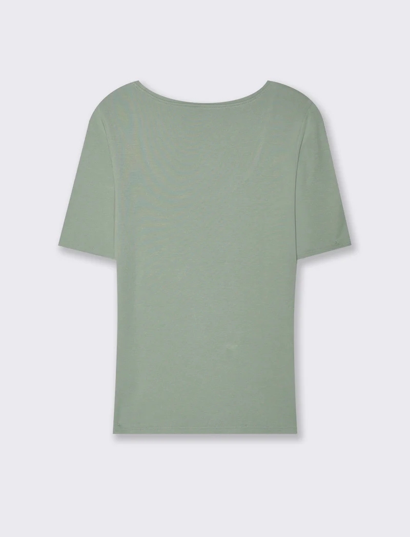 T-SHIRT CON MANICA A 3/4 - Verde foresta