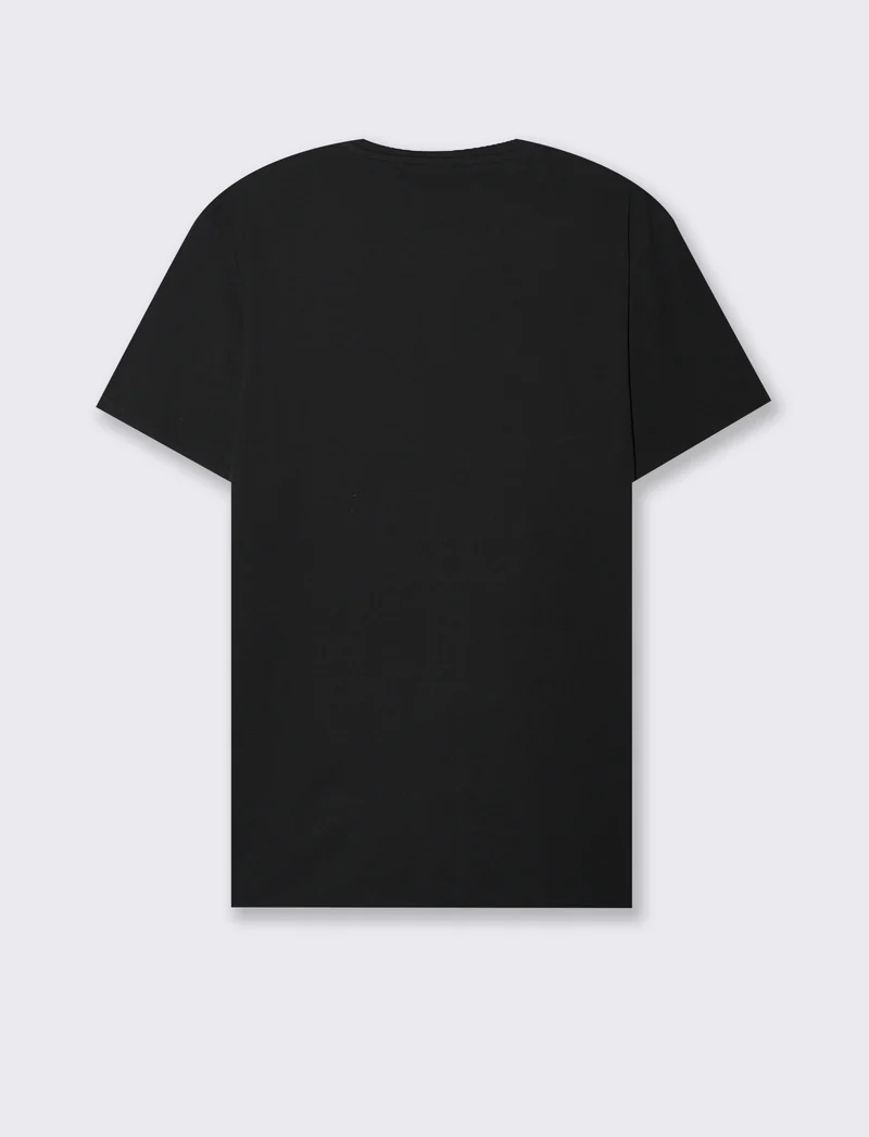 T-SHIRT BASIC IN COTONE REGULAR FIT - Nero