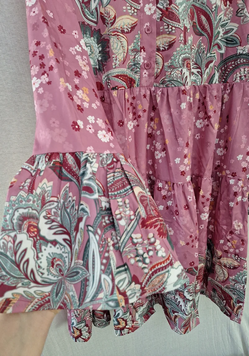 Noracora Langarmkleid Blumen 40