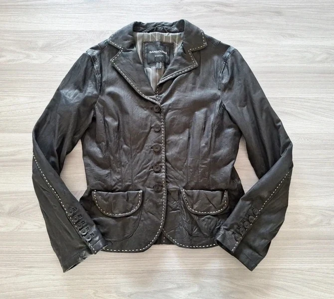 Bandolera Lederblazer Ziernähte 38