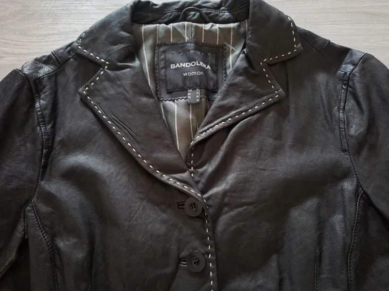 Bandolera Lederblazer Ziernähte 38