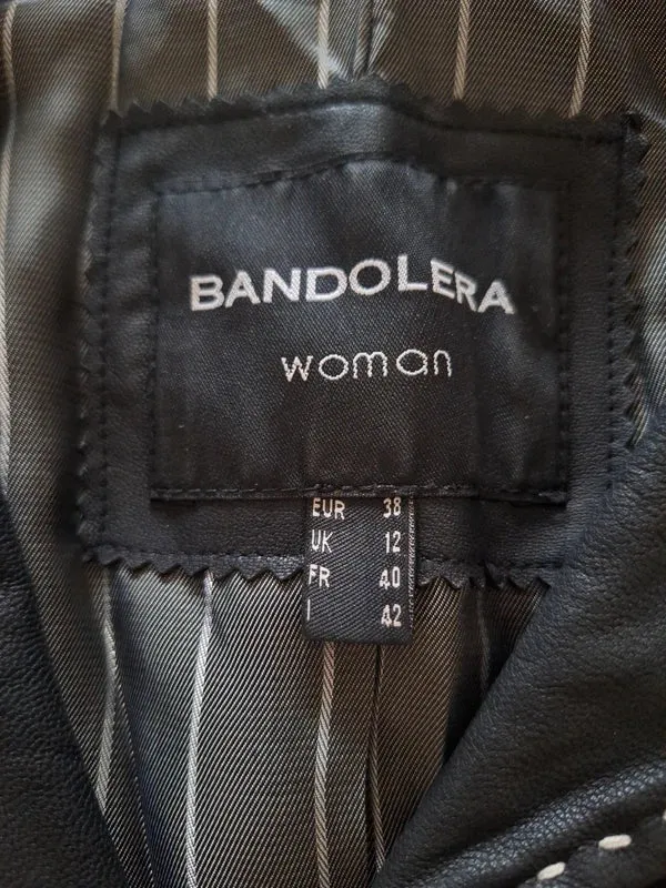 Bandolera Lederblazer Ziernähte 38