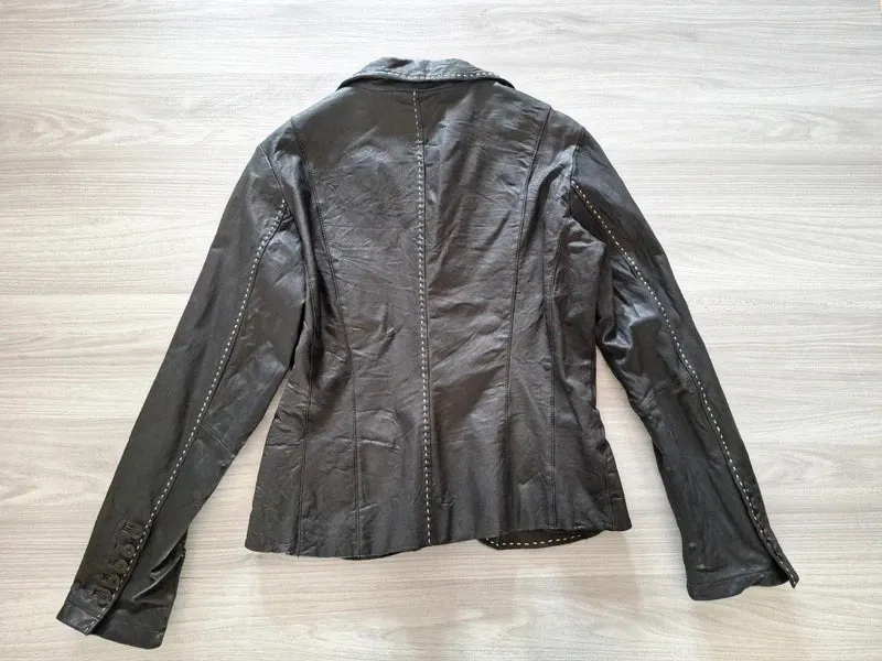 Bandolera Lederblazer Ziernähte 38