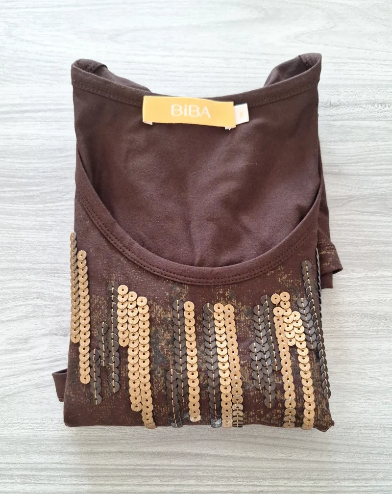 BIBA Langarmshirt Pailletten 36