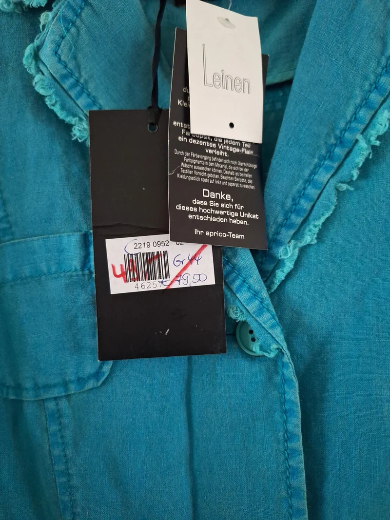 Aprico Leinenbluse Kurzarm 44