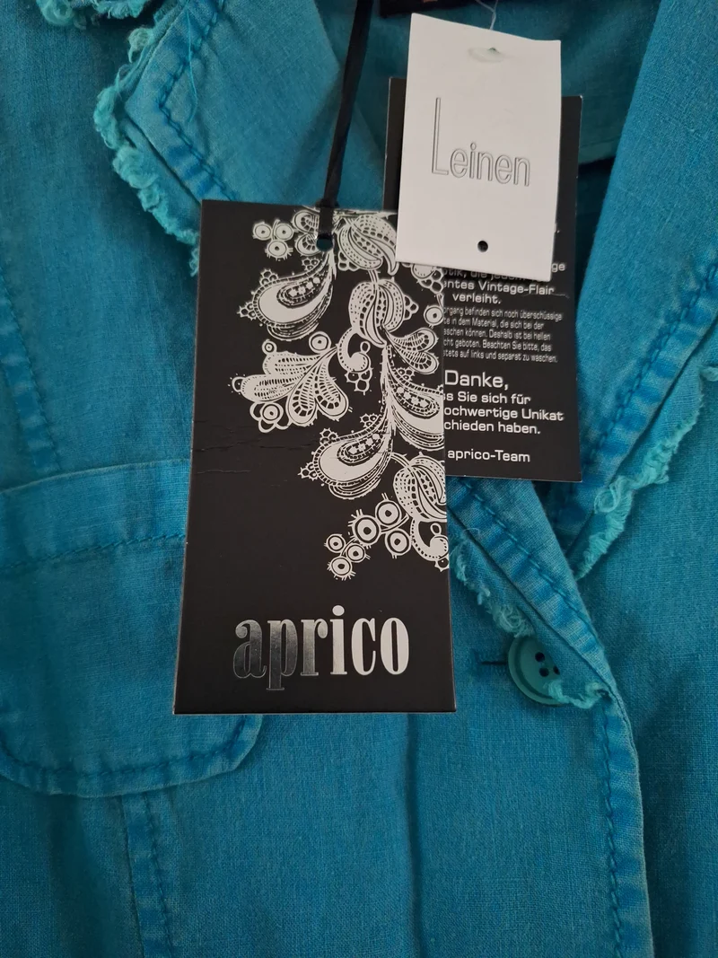 Aprico Leinenbluse Kurzarm 44