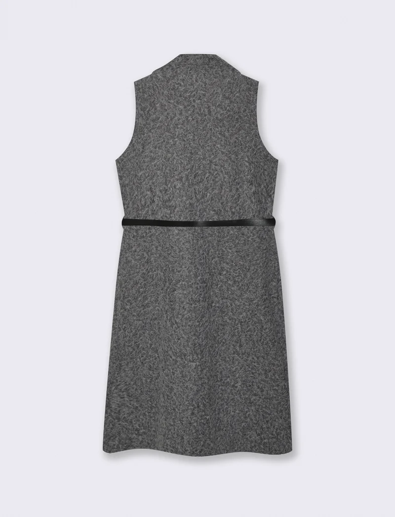 Cappotto con cintura smanicato - Grigio