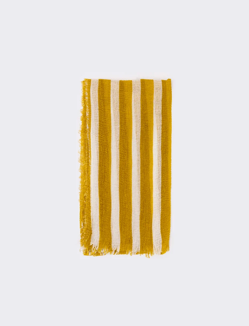 Foulard grande righe per uomo - Ocra