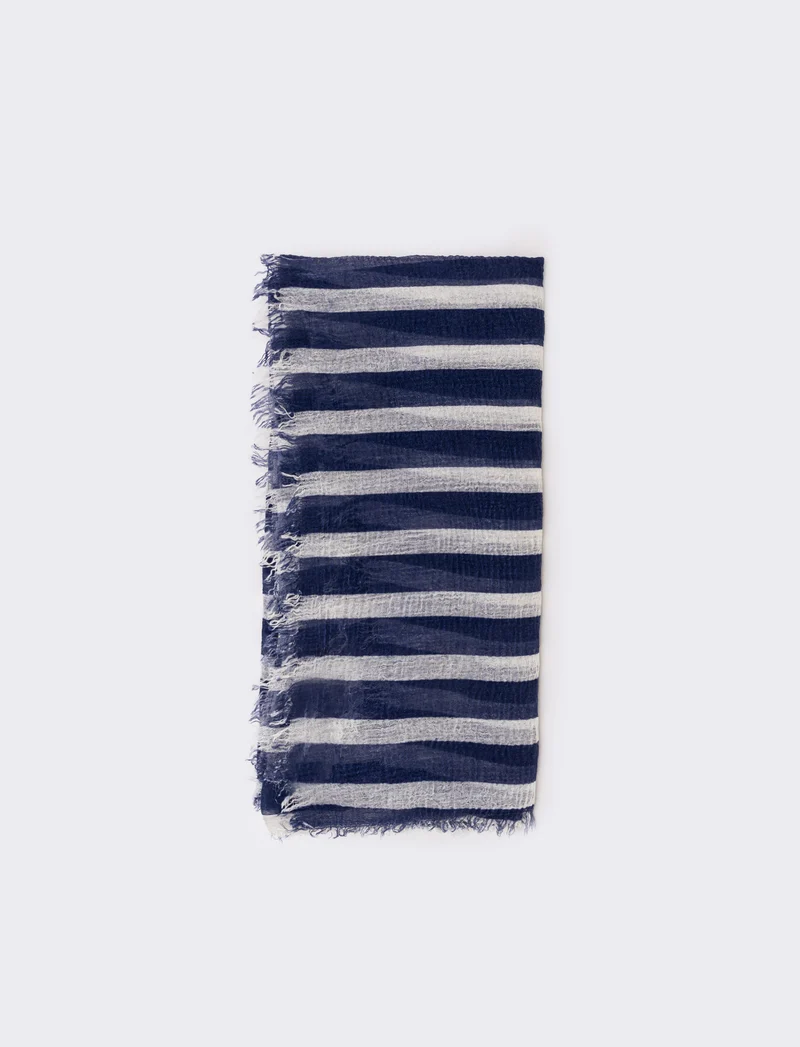 Foulard grande righe per uomo - Blu