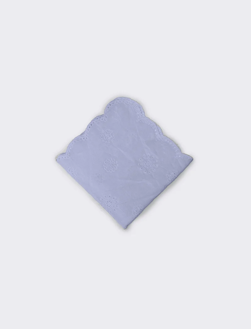Foulard bambina con pizzo sangallo - Azzurro