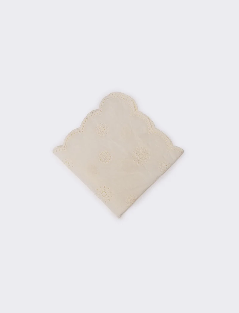 Foulard bambina con pizzo sangallo - Bianco