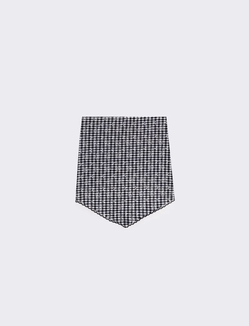 Foulard triangolino vichy elegante e chic - Nero