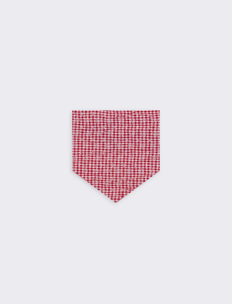 Foulard triangolino vichy elegante e chic - Rosso