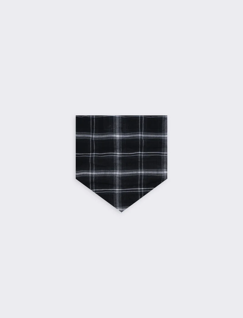 Foulard triangolino righe e quadri eleganti - Nero