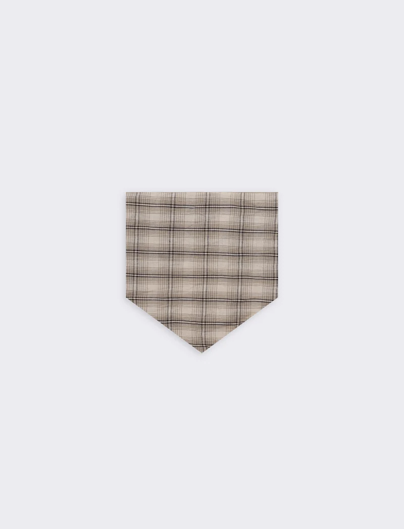 Foulard triangolino righe e quadri eleganti - Beige