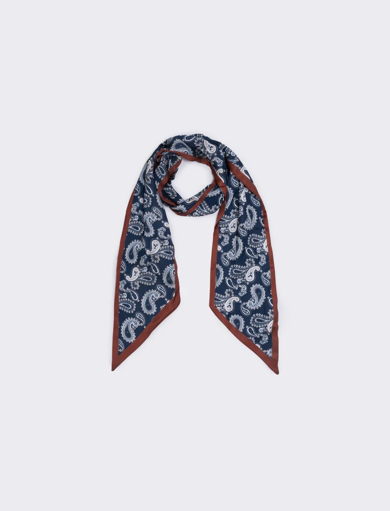 Foulard cravatta in satin per donne - Blu