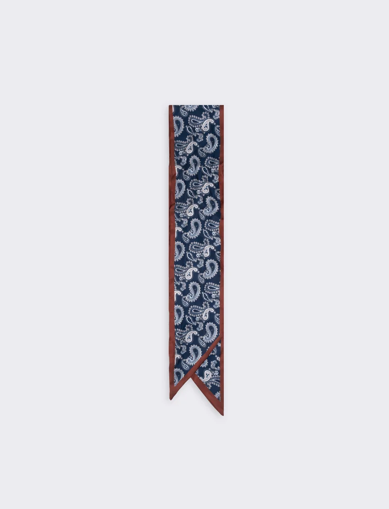 Foulard cravatta in satin per donne - Blu